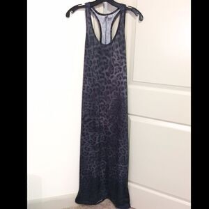 Swim coverup or causal dress Black & gray leopard print M